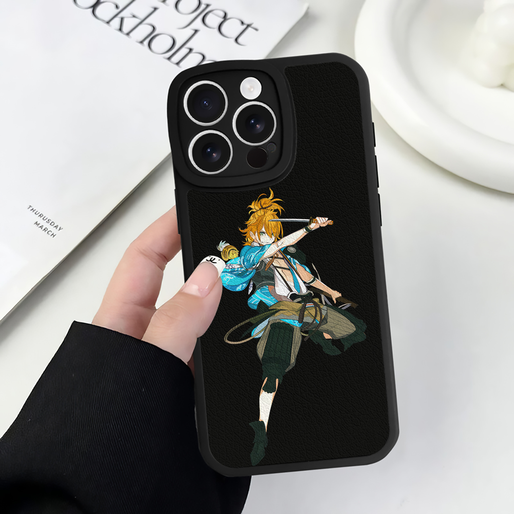 （画像用） 刀剣乱舞 Touken Ranbu 【iPhone 16シリーズ対応】シリコンスマホケース（レザー調） 材質：シリコン